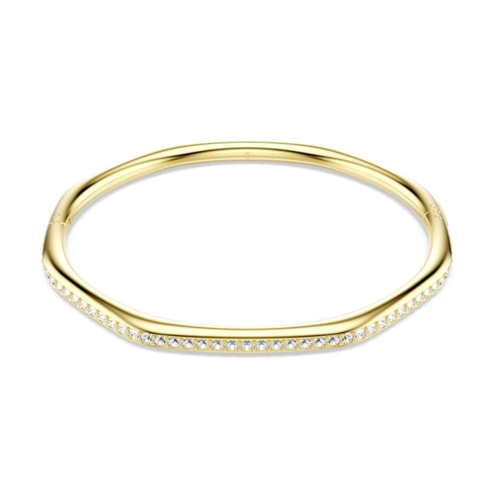 Swarovski Dextera Armreif, Achteckform, Rundschliff, 18K Goldbeschichtet Weiß Mittel - Bild 7