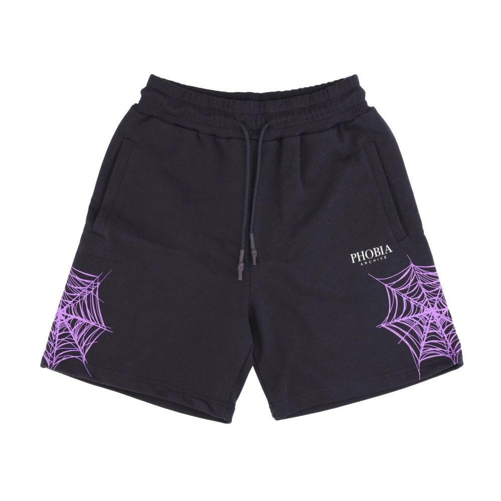 Phobia Archive Herren Schwarz - Cobweb Print Tracksuit Shorts - Shorts - K - L