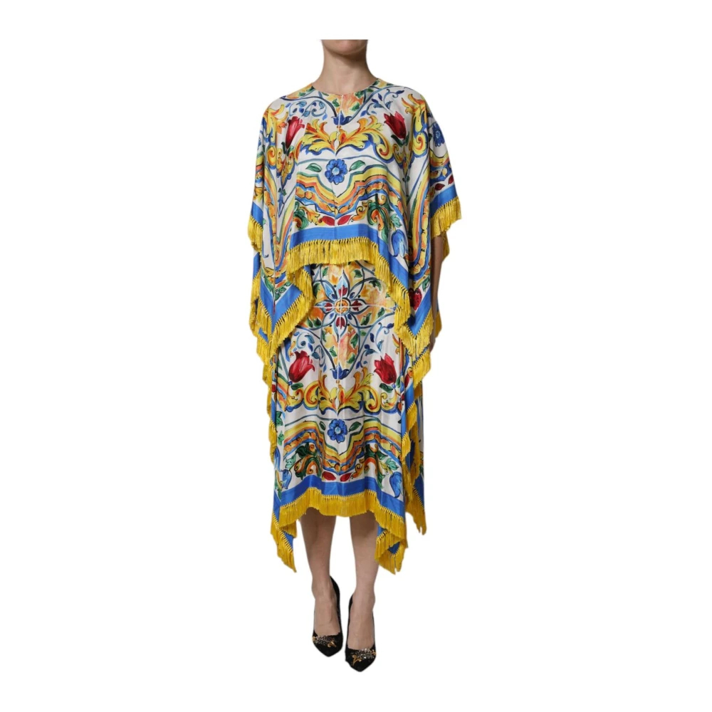 Dolce & Gabbana Damen Multicolor - Majolika-Print Maxikleid - Dresses - Mehrfarbig - 2XS