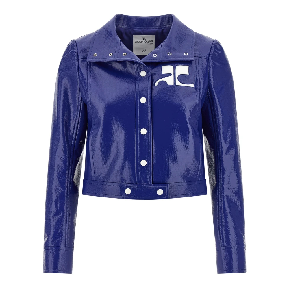 Courrèges Damen Blau - Reedition Vinyl Jacke - Jackets - S