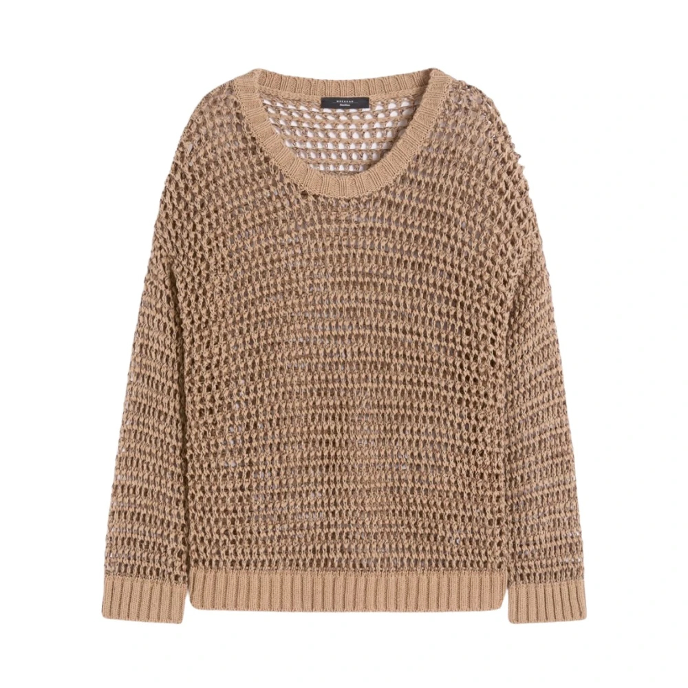 Weekend Max Mara Damen Braun - Leinen- Und Baumwoll-Netzpullover - Knitwear - Xs