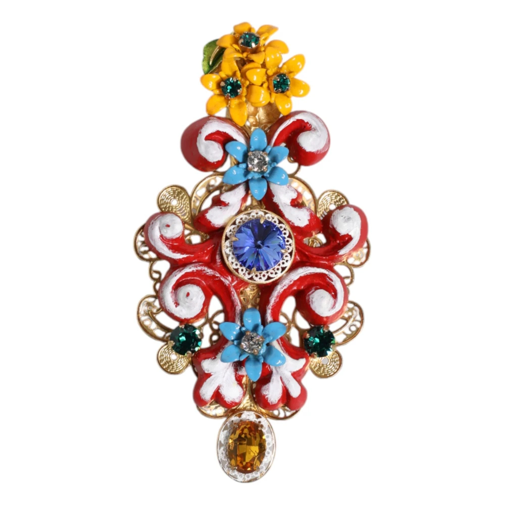 Dolce & Gabbana Damen Multicolor - Kristallverzierte Haarspange - Accessories - Mehrfarbig - One Size