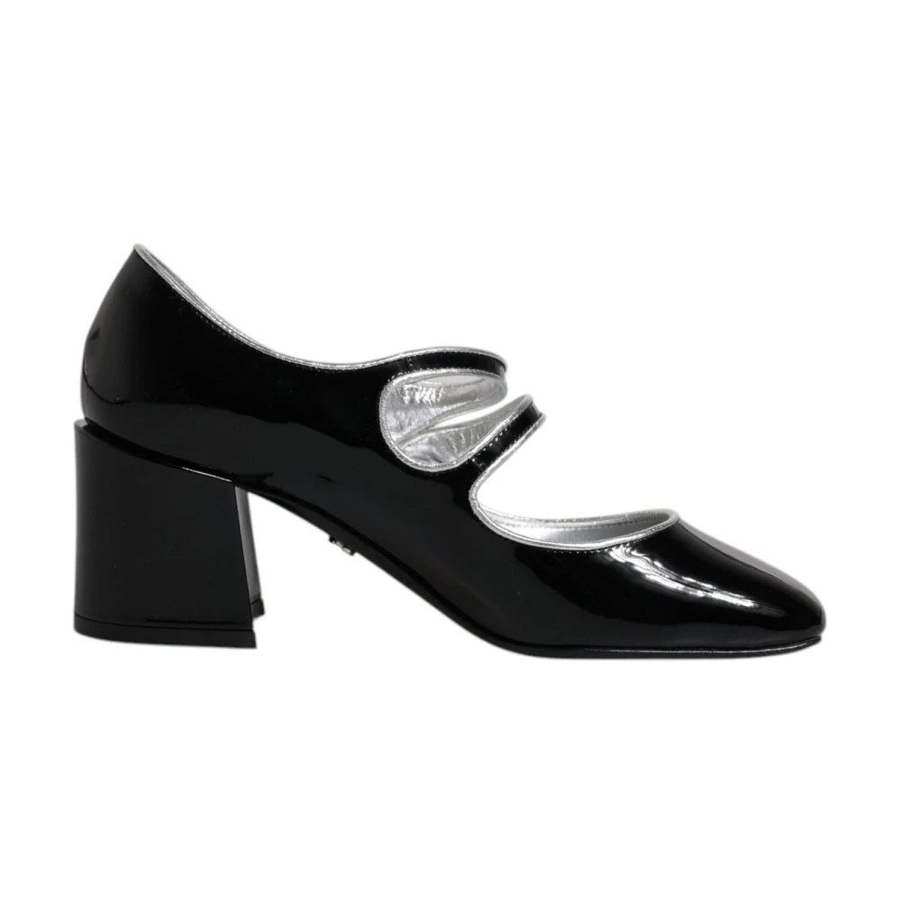 Dolce & Gabbana Damen Schwarz - Kristall Mary Jane Blockabsatz Pumps - Shoes - K - 35 Eu