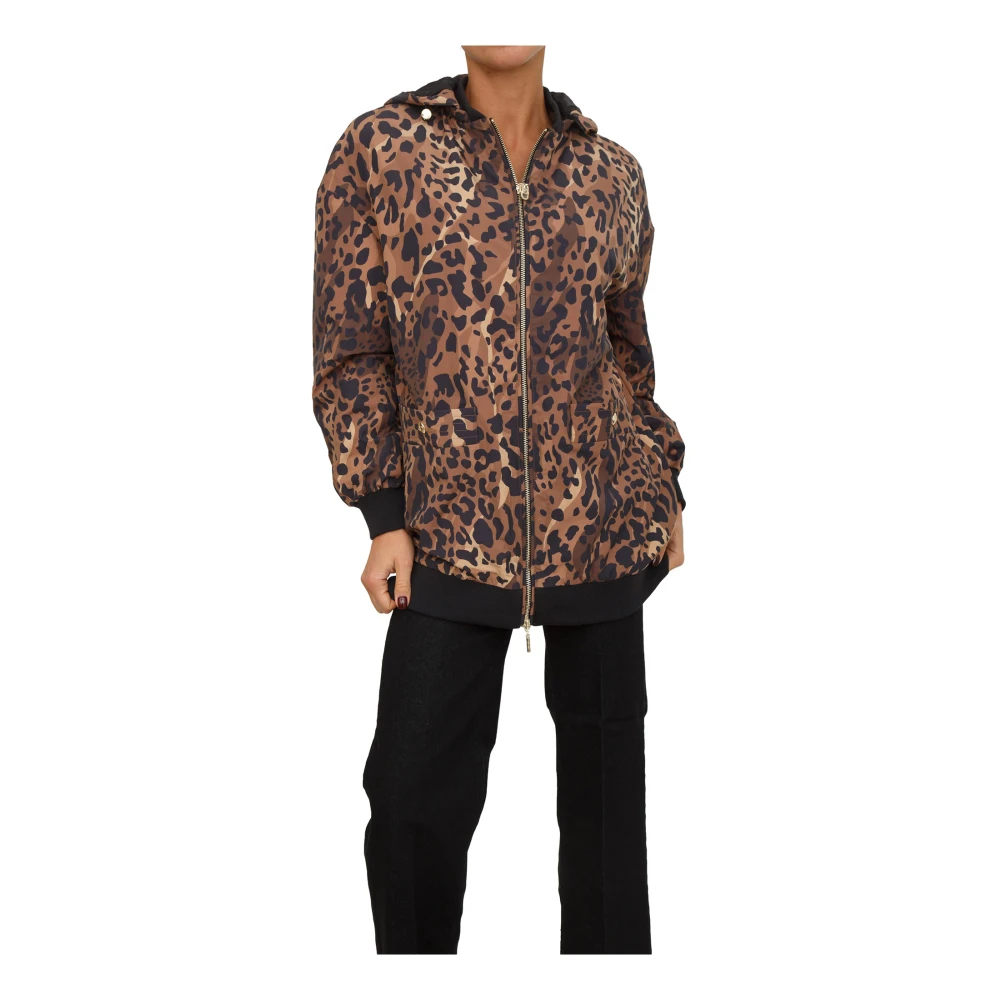Liu Jo Damen Multicolor - Animal Print Nylon Jacke - Jackets - Mehrfarbig - Xs