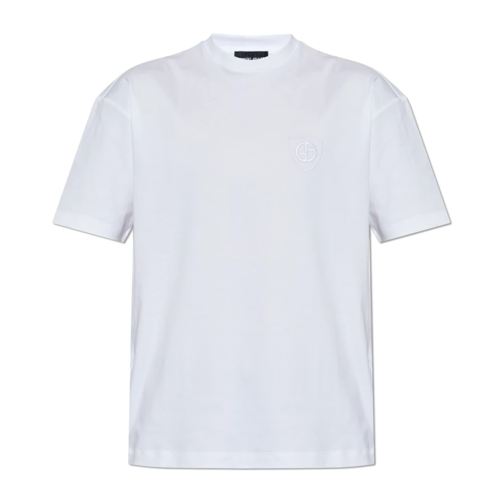 Giorgio Armani Herren Weiß - Asv Interlock T-Shirt Mit Rundhalsausschnitt - Tops - 2XL