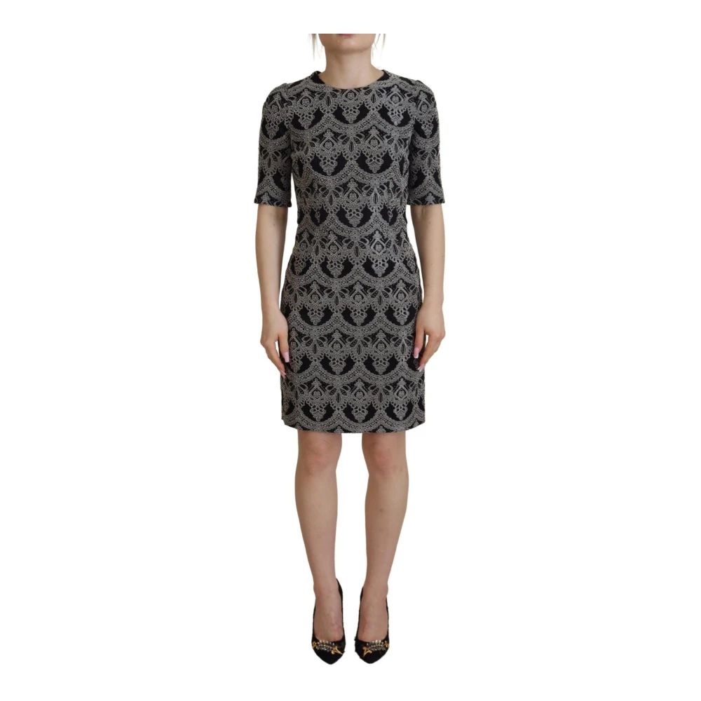 Dolce & Gabbana Damen Schwarz - Elegantes Besticktes Sheath Kleid - Dresses - K - S