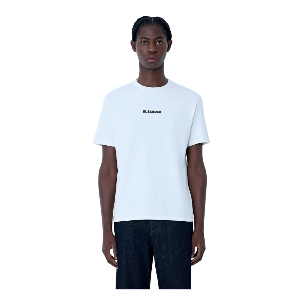 Jil Sander Herren Weiß - Logo Print T-Shirt - Tops - L