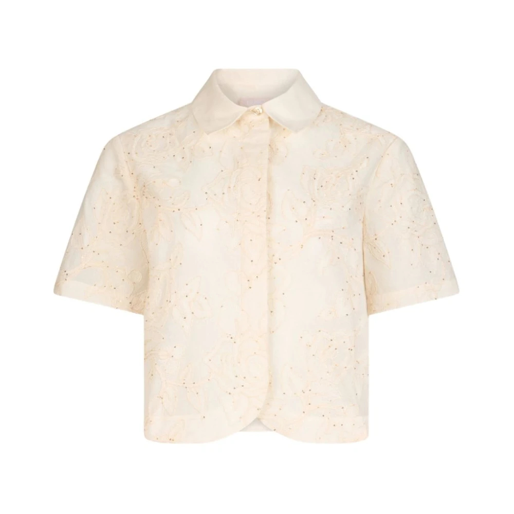 Liu Jo Damen Beige - Shirt Mit Stickerei - Blouses & Shirts - M