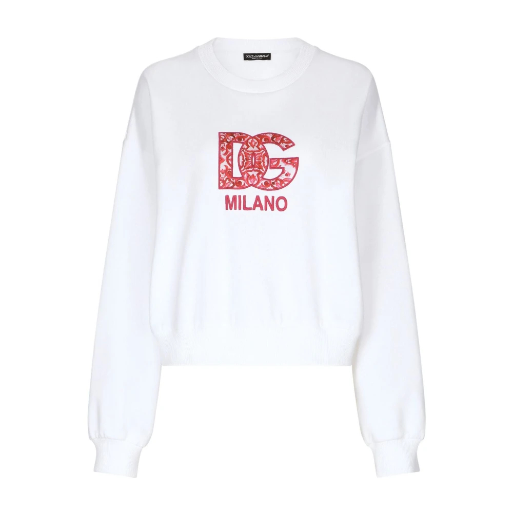 Dolce & Gabbana Damen Weiß - Logo-Print Sweatshirt - Sweatshirts & Hoodies - M