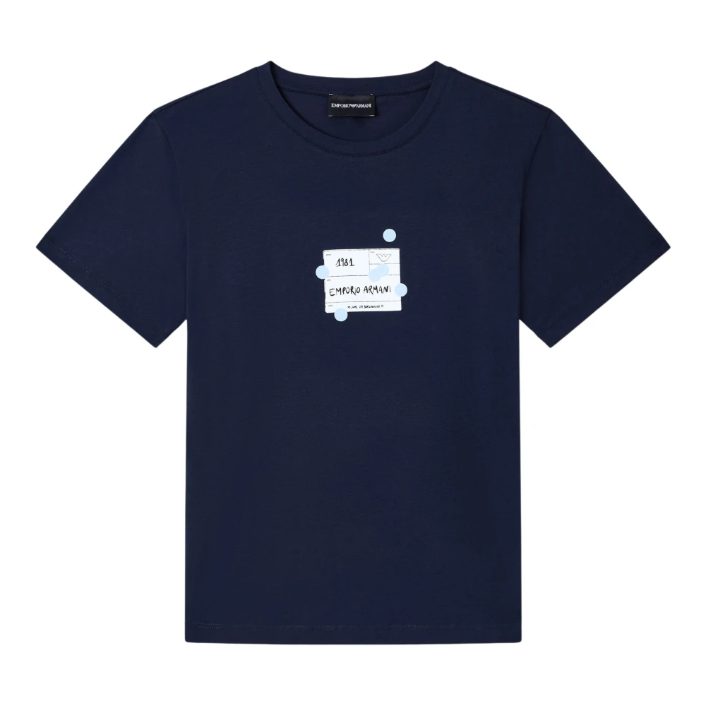 Emporio Armani Damen Blau - Graphic Print T-Shirt - Tops - L