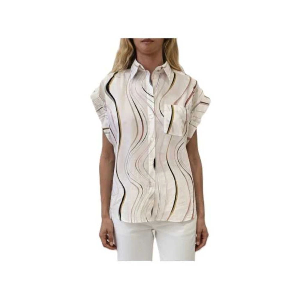 Paul Smith Damen Weiß - Swirl Print Cotton Shirt - Blouses & Shirts - Xs
