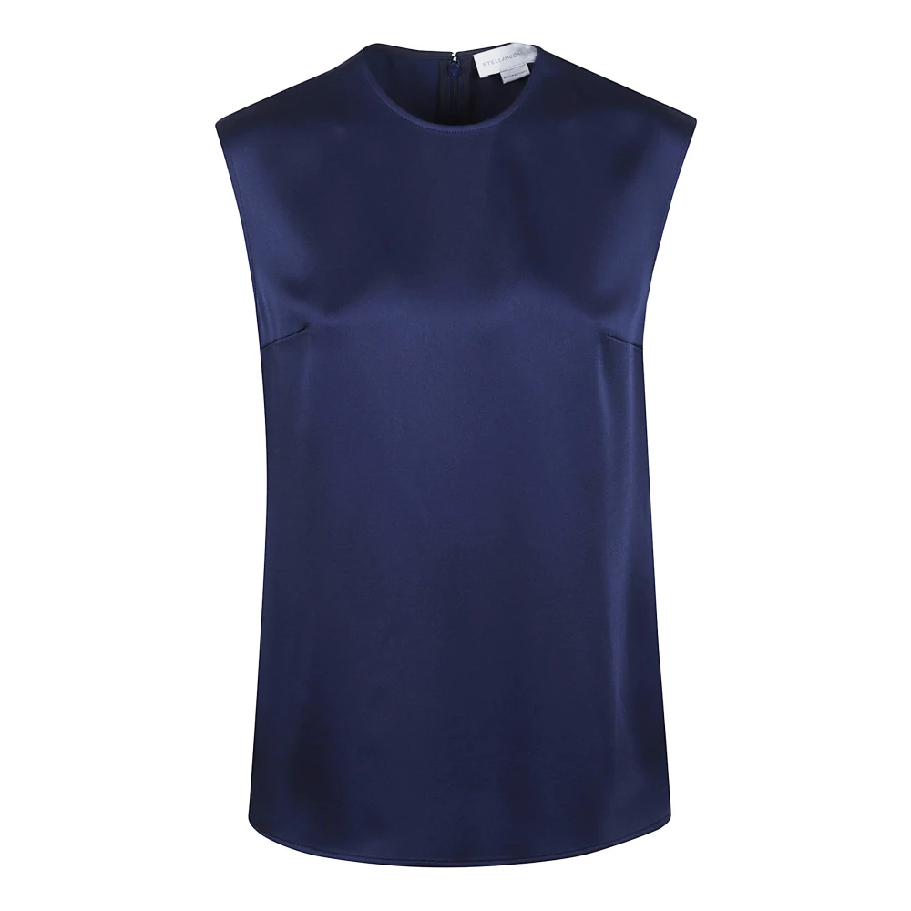Stella Mccartney Damen Blau - Satin Sleeveless Top - Tops - 2XS