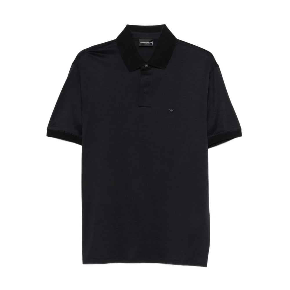 Emporio Armani Herren Schwarz - Besticktes Poloshirt - Tops - K - 2XL