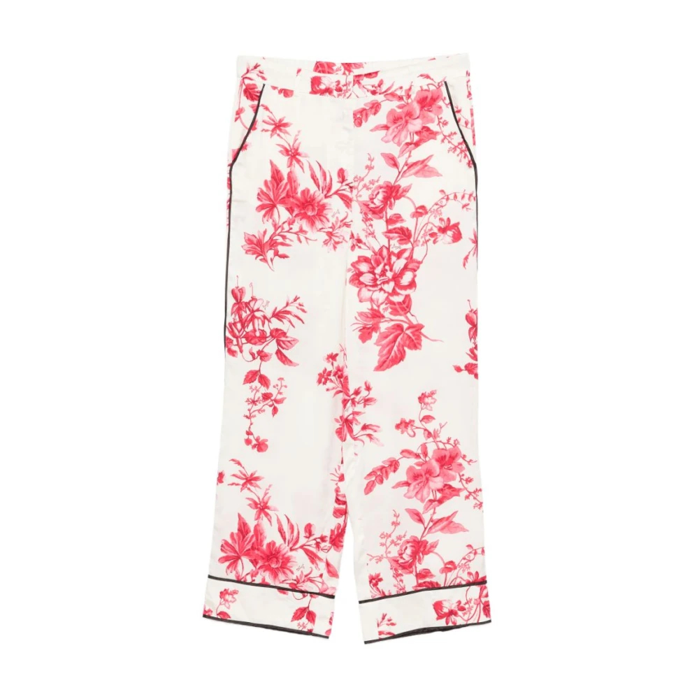 Liu Jo Damen Rot - Bedruckte Satinhose - Trousers - Xl