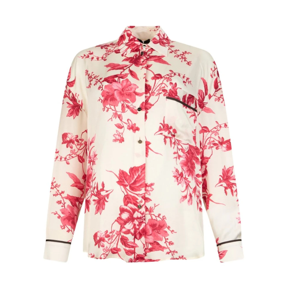 Liu Jo Damen Multicolor - Bedrucktes Satinhemd - Blouses & Shirts - Mehrfarbig -L