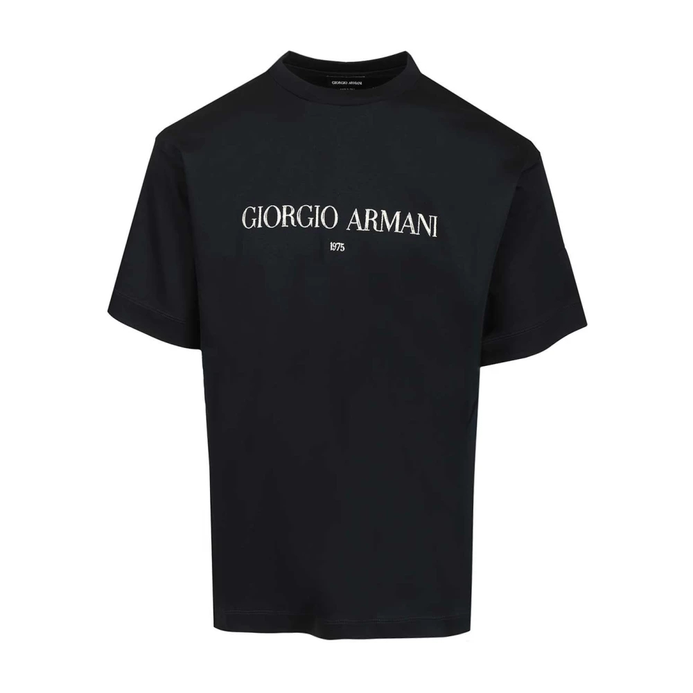 Giorgio Armani Herren Schwarz - Cotton Interlock-Jersey T-Shirt - Tops - K - M
