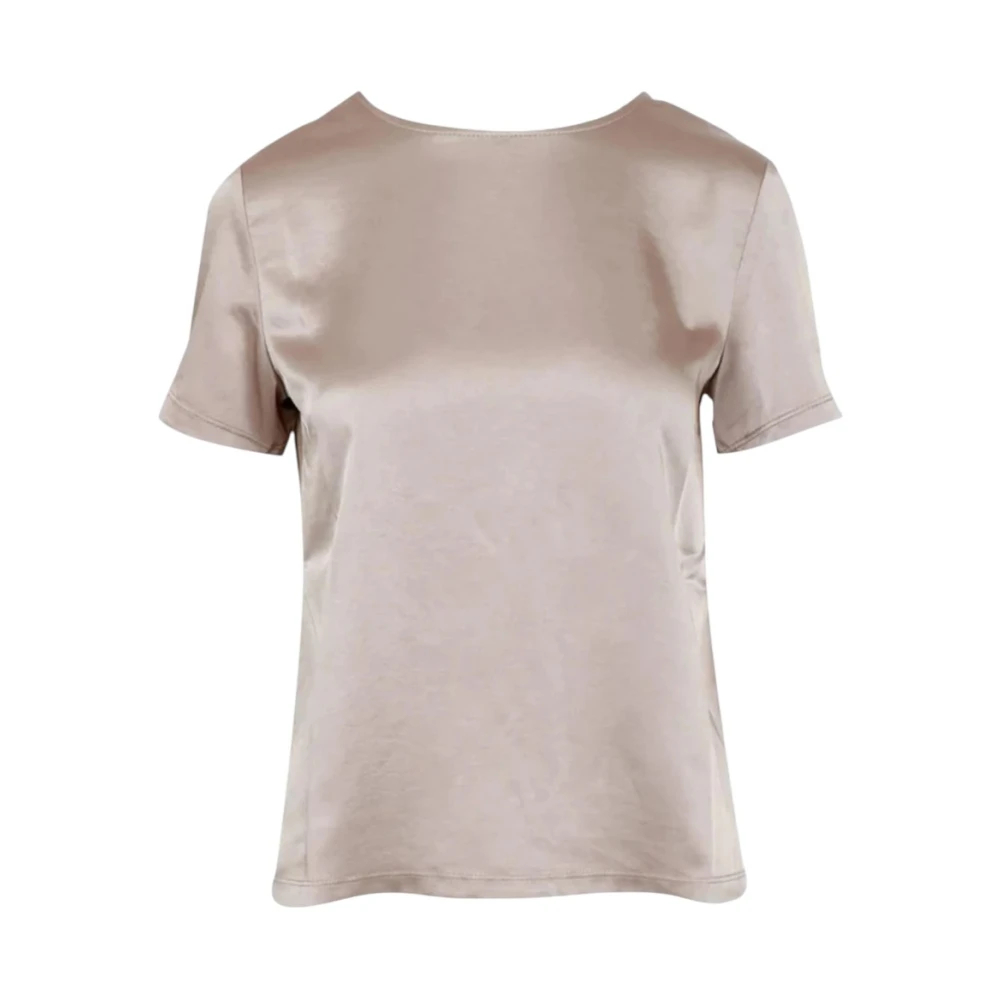 Weekend Max Mara Damen Beige - Satin Und Jersey T-Shirt - Blouses & Shirts - Xs