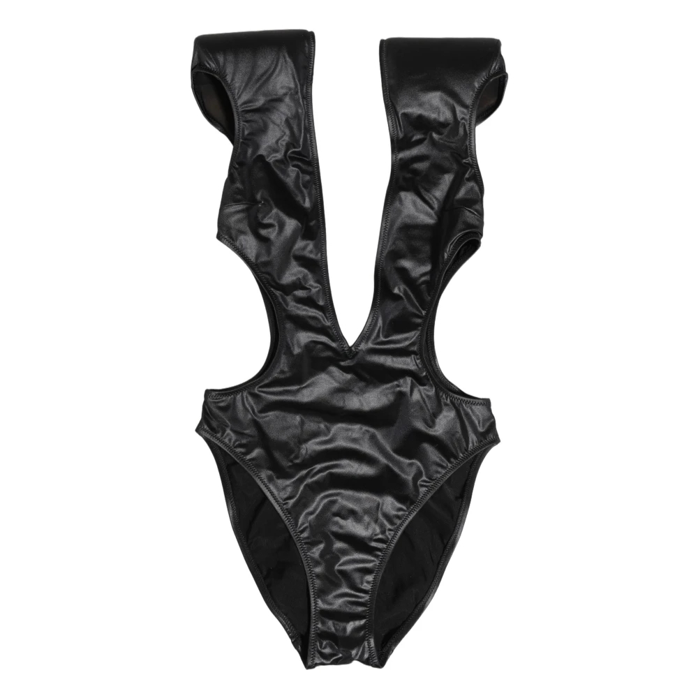 Dolce & Gabbana Damen Schwarz - Einteiler Mit Tiefem V-Ausschnitt - Swimwear - K - S