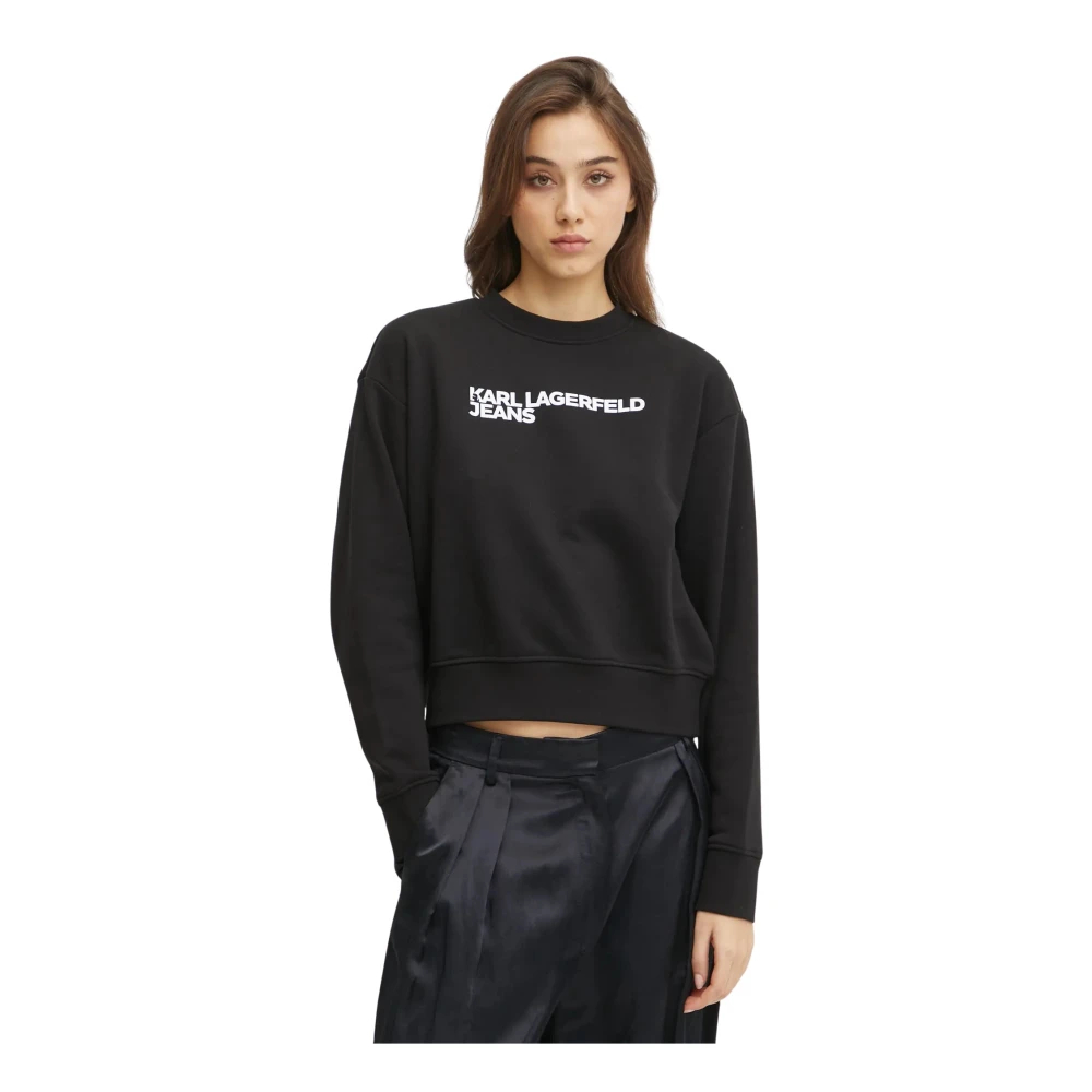 Karl Lagerfeld Jeans Damen Regular Essential Logo Sweatshirt Schwarz S - Bild 3