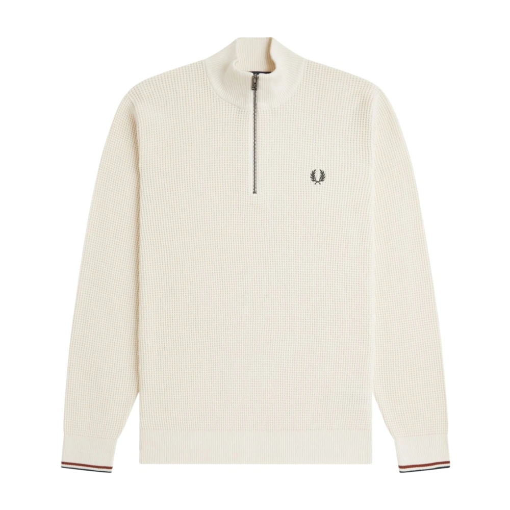 Fred Perry Herren Weiß Troyer Baumwolle Unifarben - Bild 8