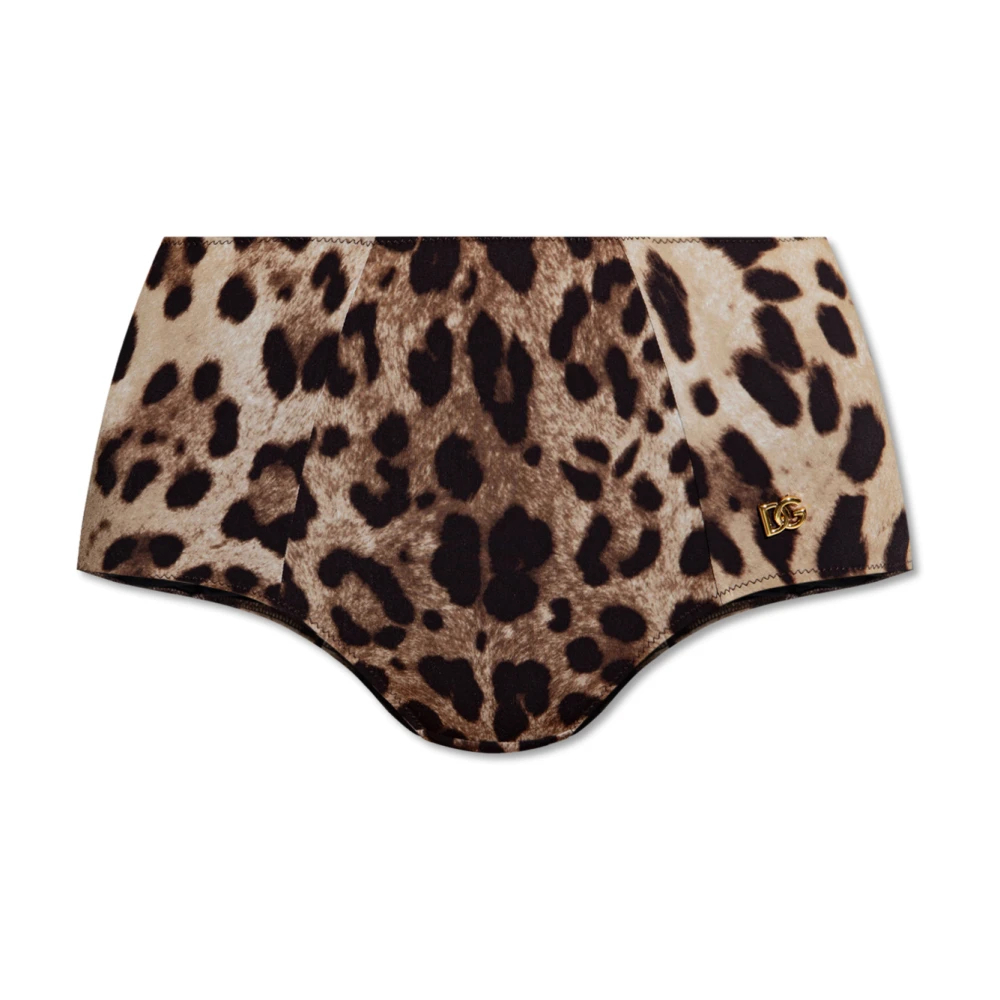 Dolce & Gabbana Damen Braun - Guainetta High-Waist Bikini-Unterteil - Swimwear - L