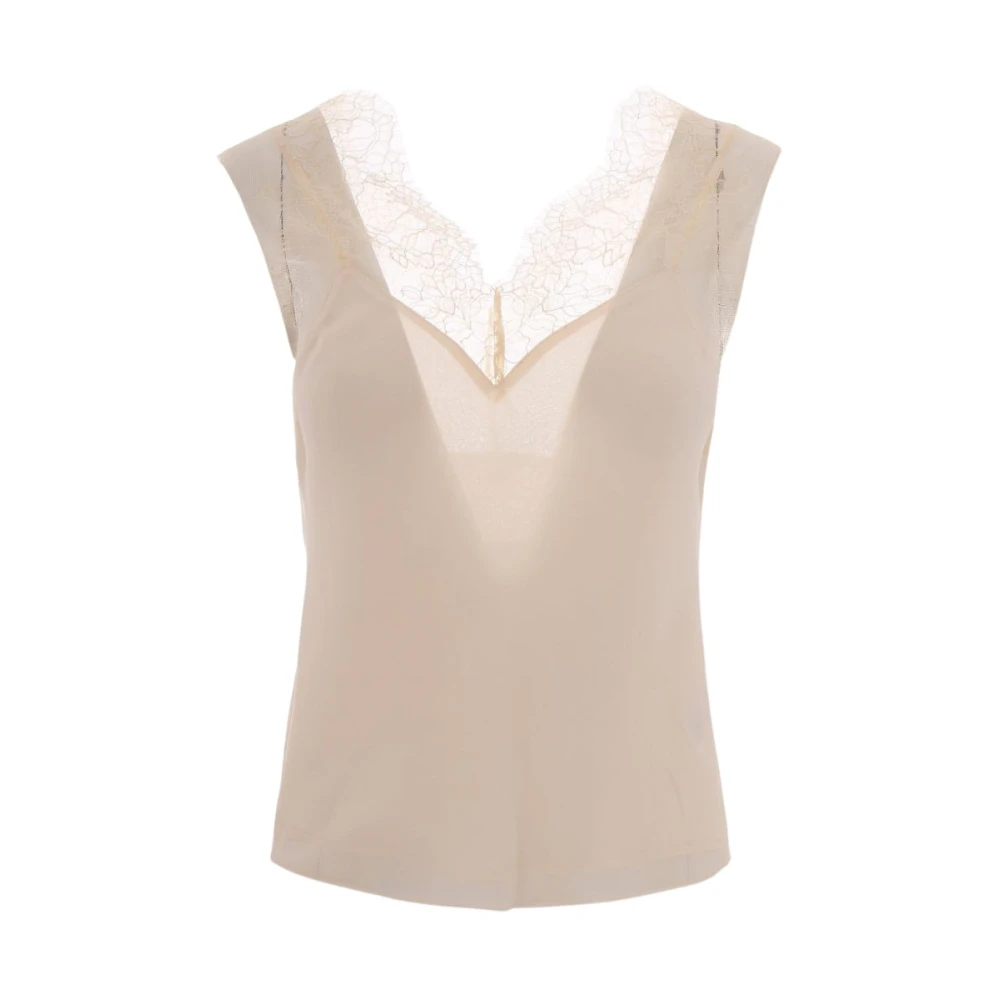 Patrizia Pepe Damen Beige - Spitzentop - Blouses & Shirts - M