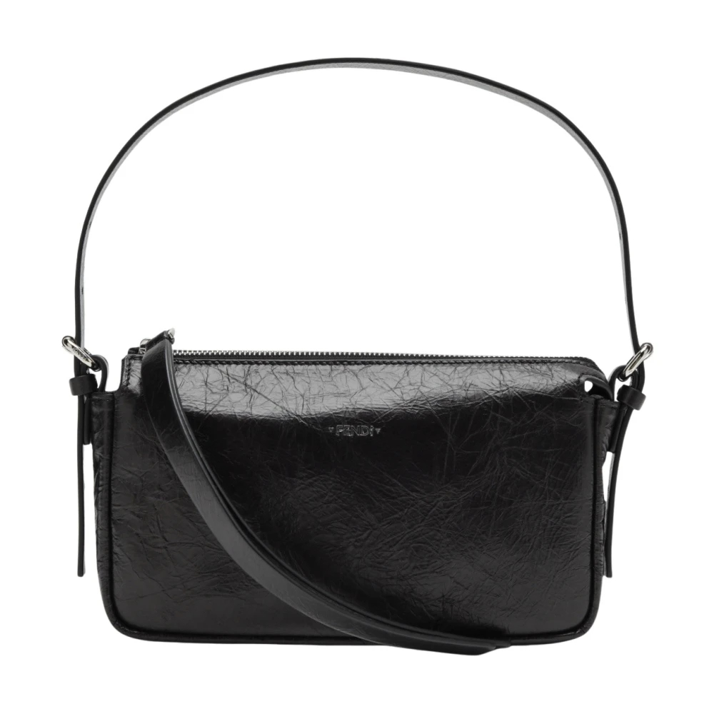 FENDI | Black zip top leather shoulder bag | female | PZ - Bild 6