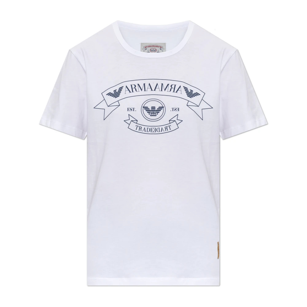 Emporio Armani Damen Weiß - T-Shirt Mit Print - Tops - L
