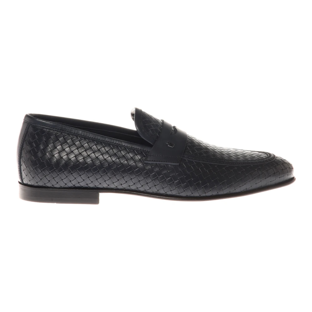 Baldinini - Loafer In Woven Print Leather Blue - Shoes - Herren - Blau - 42 Eu