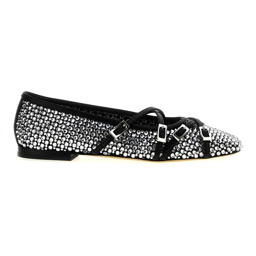 Mach & Mach Damen Schwarz - Crystal Net Ballerinas - Shoes - K - 35 Eu