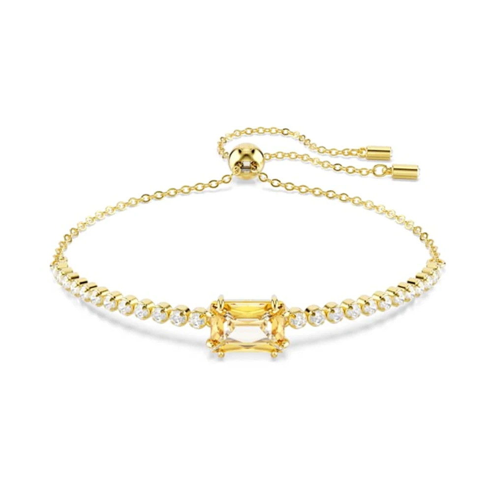 Swarovski Matrix Tennis Armband, Verschiedene Schliffe, Karamell, 18K Goldbeschichtet Braun - Bild 3