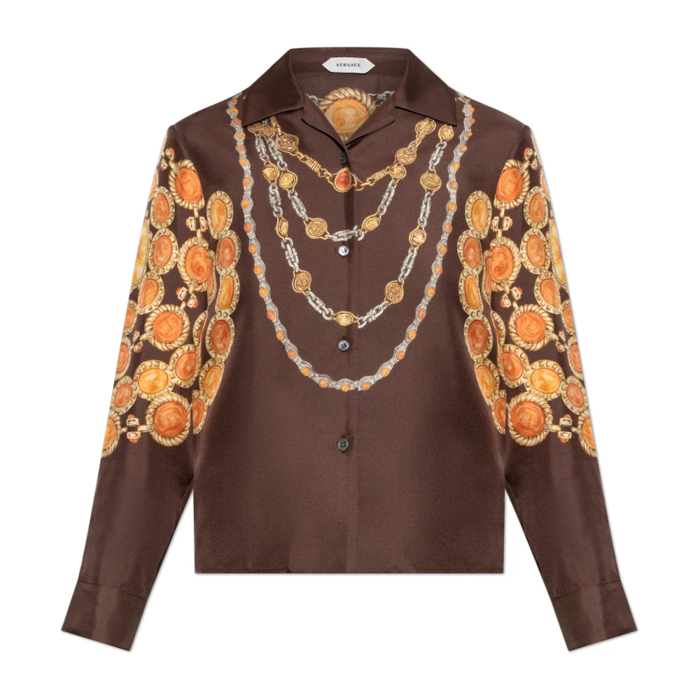Versace Damen Braun - Seidenhemd Mit Print - Blouses & Shirts - S
