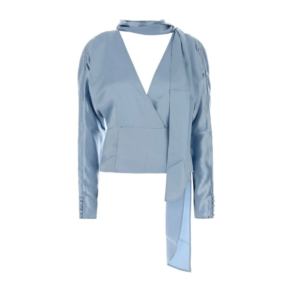 Ganni - Satinbluse - Blouses & Shirts - Damen - Blau - M