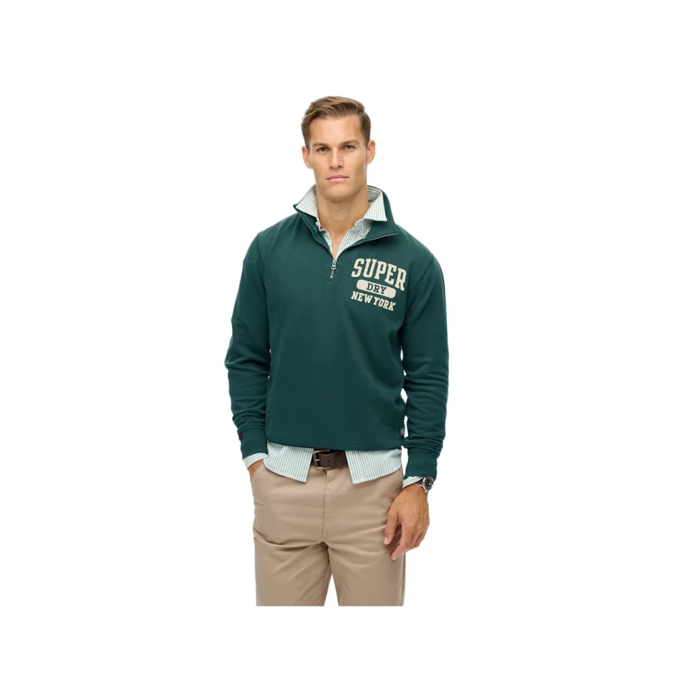Superdry Grün Pullover Mit Reißverschlusskragen Vintage Athletic - Bild 4