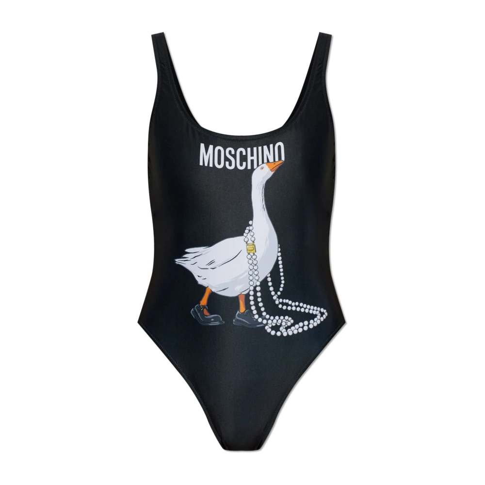 Moschino Damen Schwarz - Einteiliger Badeanzug Goose - Swimwear - K -S