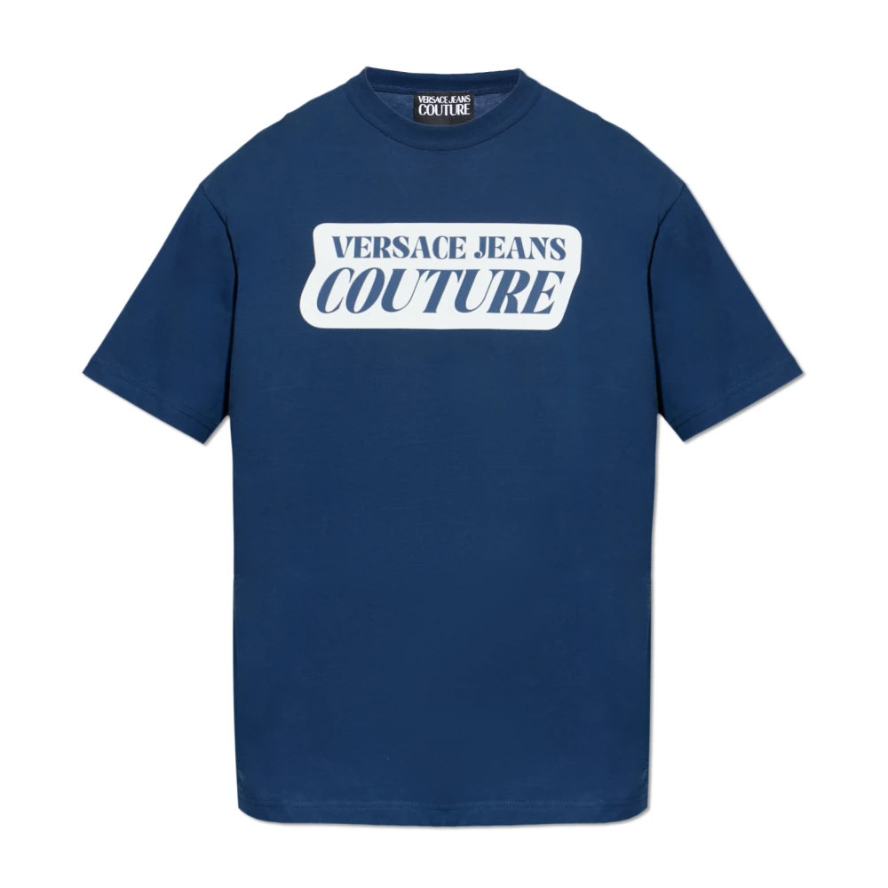 Versace Jeans Couture Herren Blau - T-Shirt Mit Logo-Print - Tops - L