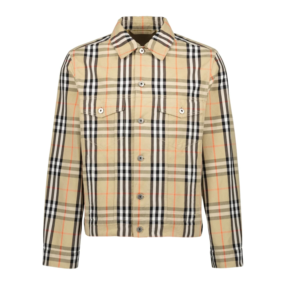 Burberry Herren Beige - Vintage Check Denim Jacke - Jackets - L