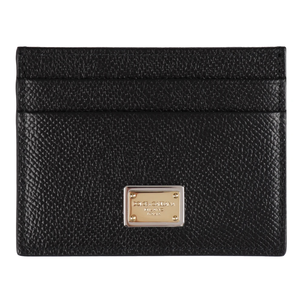 Dolce & Gabbana - Kartenhalter Aus Kalbsleder Mit Logo-Plakette - Accessories - Damen - Schwarzk - One Size - Bild 3