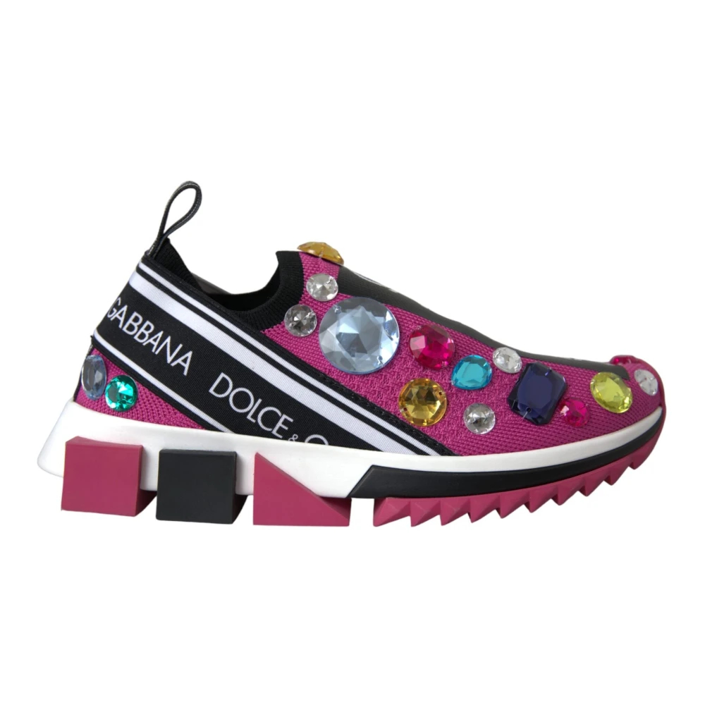 Dolce & Gabbana Damen Rosa - Kristall Sorrento Sneakers - Shoes - 36 1/2 Eu