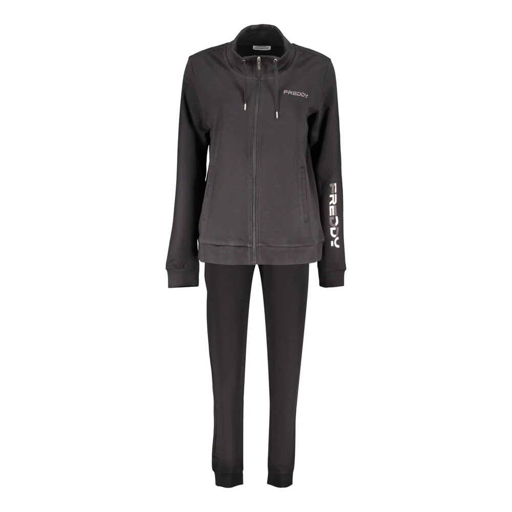 Freddy Damen Schwarz - Interlock Trainingsanzug Set - Sport - K -Xl
