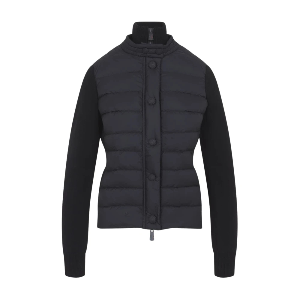 Moncler - Gesteppte Strickjacke Aus Wollmischung - Jackets - Damen - Schwarzk - S - Bild 10