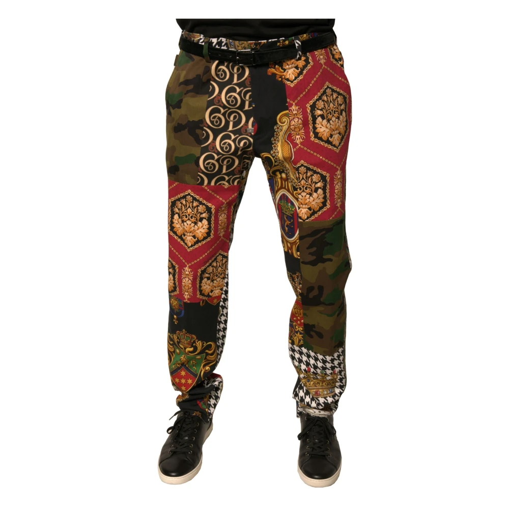 Dolce & Gabbana Herren Multicolor - Patchwork Hose Mit Logo - Trousers - Mehrfarbig - 2XL