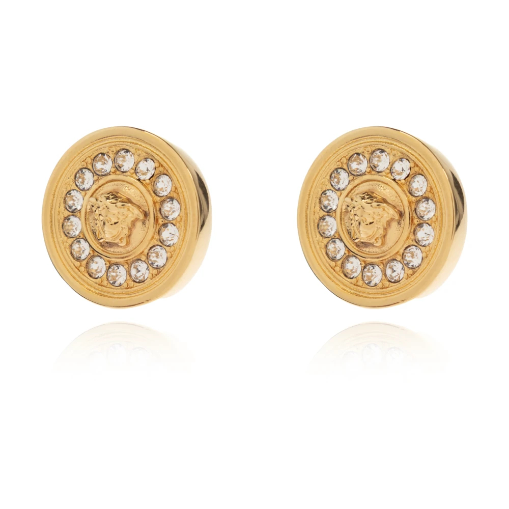 Versace Damen Gelb - Medusa Kristall Ohrringe - Accessories - One Size