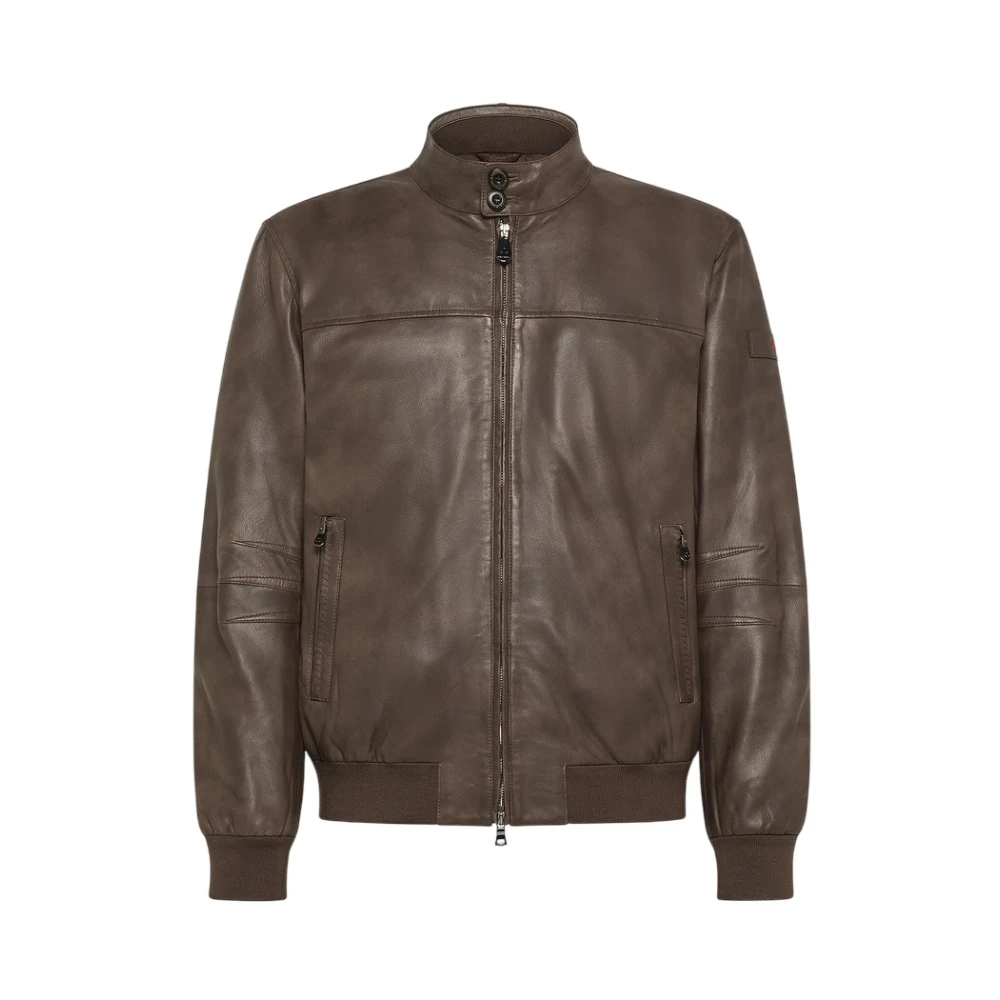 Peuterey Herren Braun - Vintage E Leder Bomberjacke - Jackets - M