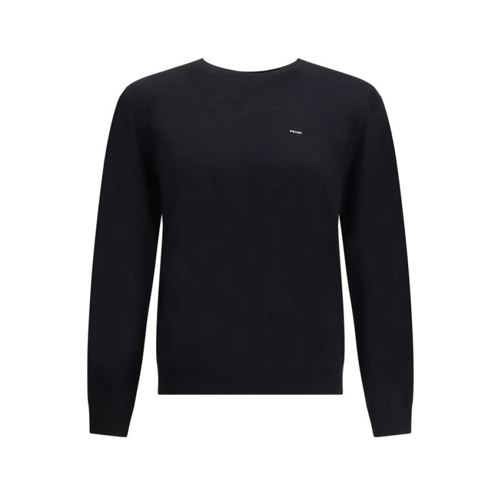 Prada - Bestickter Logo Wollpullover - Knitwear - Herren - Schwarzk - M