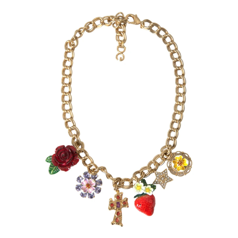 Dolce & Gabbana Damen Gelb - Kristallverzierte Modehalskette - Accessories - One Size