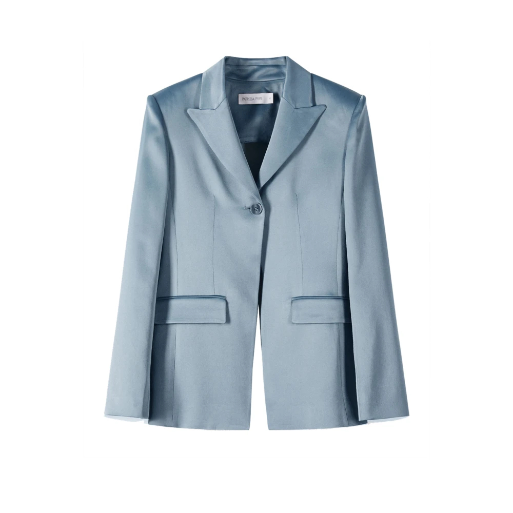 Patrizia Pepe Damen Blau - Satin-Blazer Mit Cut-Out - Jackets - S