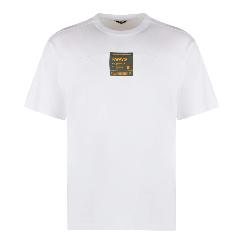 K-Way Herren Weiß - Fantome Baumwoll-T-Shirt Mit Rundhalsausschnitt - Tops - 2XL
