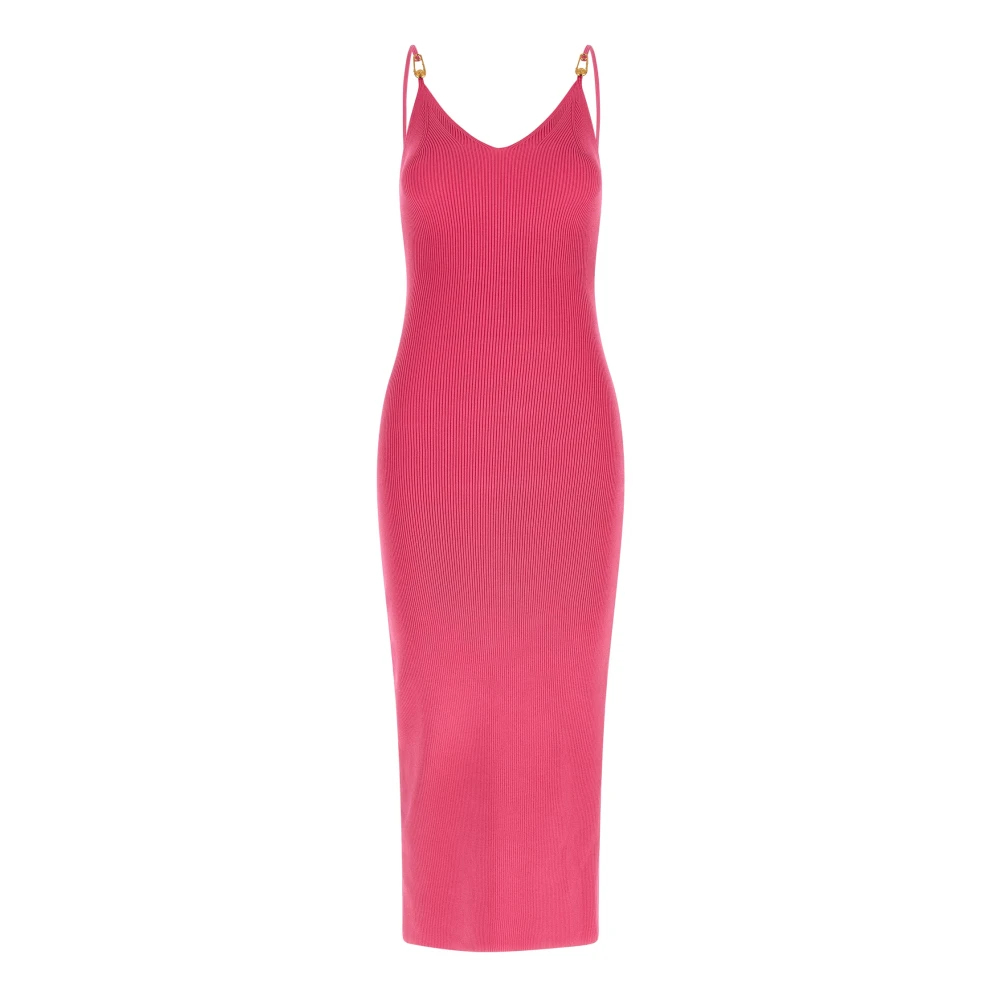Versace Damen Rosa - Kint Stretch Geripptes Strickkleid - Dresses - M
