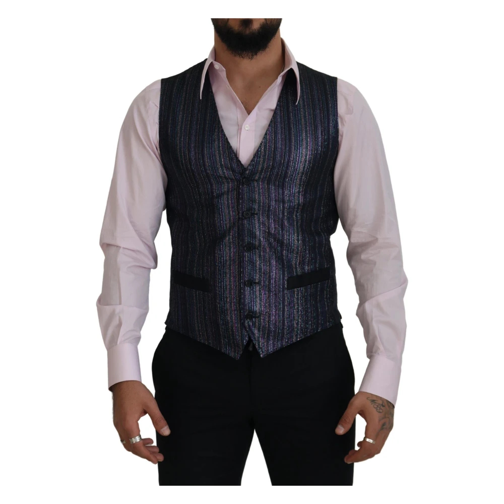 Dolce & Gabbana Herren Multicolor - Formelle Kleid Weste Luxusmischung - Suits - Mehrfarbig - M
